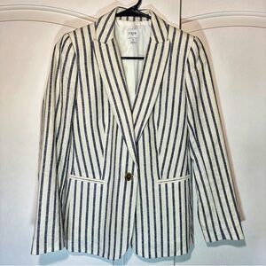 J. Crew Navy and Cream Striped Blazer Size 0